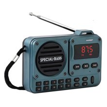 Rechargeable Portable Digital FM Radio with LED Display Blue