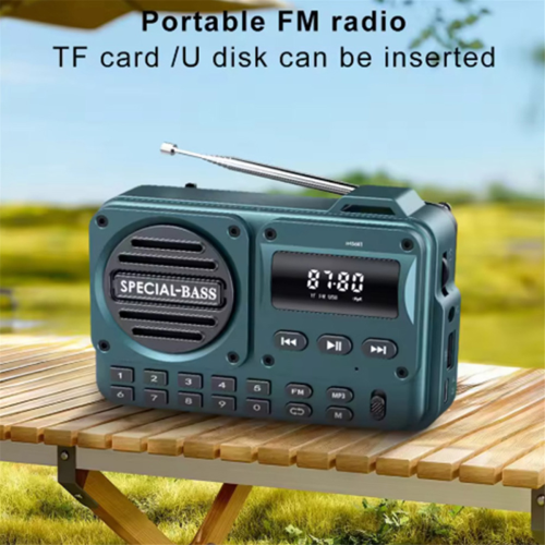 Rechargeable Portable Digital FM Radio with LED Display Blue 2