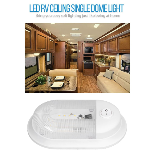 Lámpara de luz de techo interior de 24 LED con interruptor para RV Marine 1