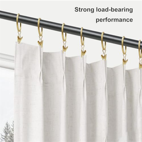 40 PCS Curtain Rings with Clips, Rings Hooks,Gold 2