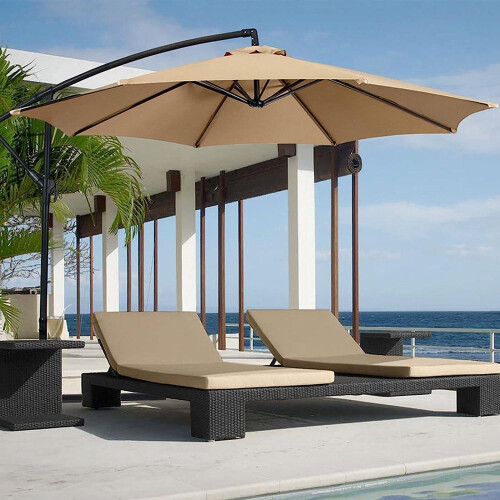Parasol Replacement Cover 2.7m 8 Struts, for Balcony, Garden, Pool, Beach, Red 1