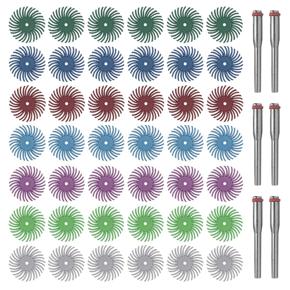 42Pc 1Inch Radial Bristle Disc Kit With 1/8Inch Shank For Rotary Tool 4711483178976