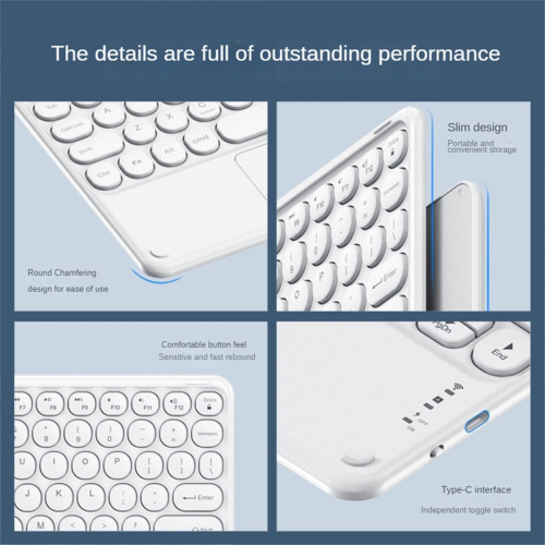 Wireless Bluetooth Keyboard for Pad PC Tablet White 2