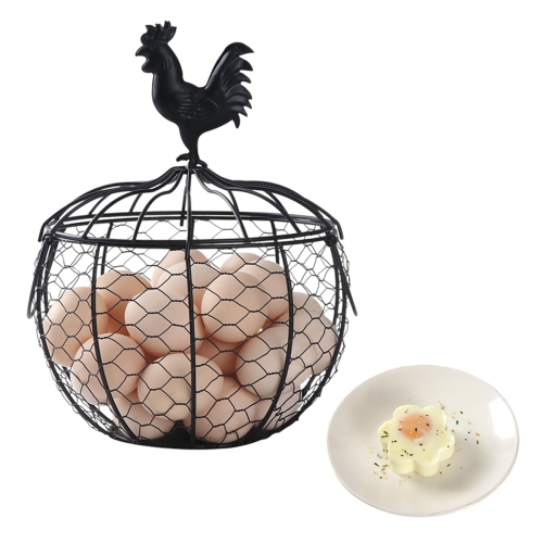 Wire Egg Basket for Gathering Fresh Egg,Chicken Egg Collecting Basket A