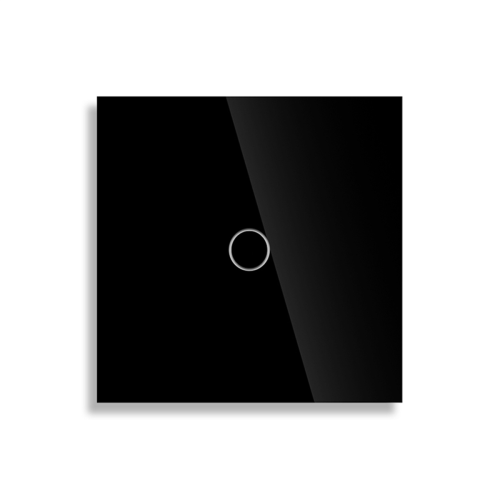 1Gang 2Way Dual Touch Switch Tempered Glass Panel Stair Switch Black