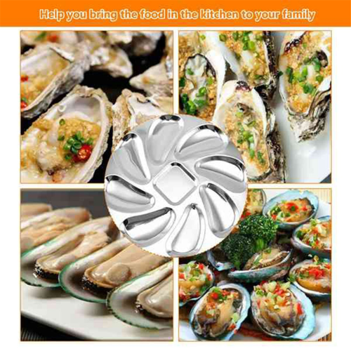 3PCS Stainless Steel Oyster Plate Serving Tray 2