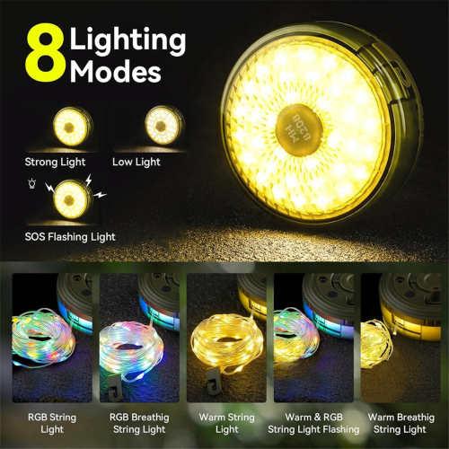 LED String Lights with 8 Lighting Modes Camping Light B 1