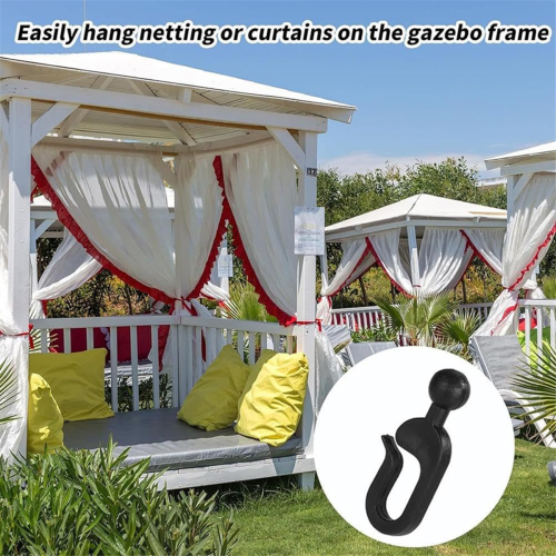 60PCS Plastic Hooks for Gazebo Curtains,Curtain Track Hooks 1