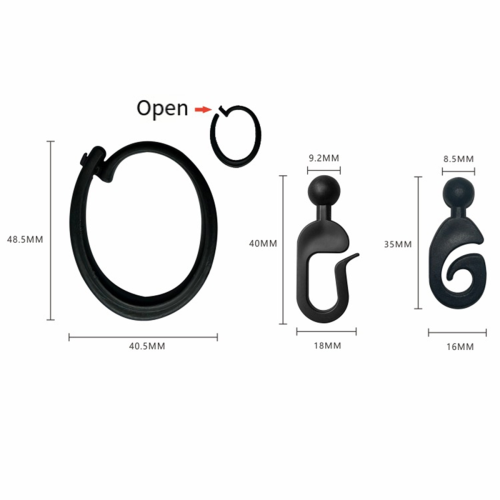 60PCS Plastic Hooks for Gazebo Curtains,Curtain Track Hooks 2