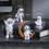 4 pezzi Statua di astronauta in argento 4