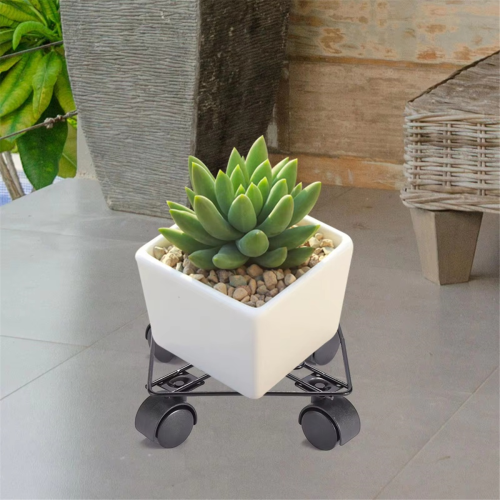 Supporto per piante in vaso con rotelle e accessorio 1