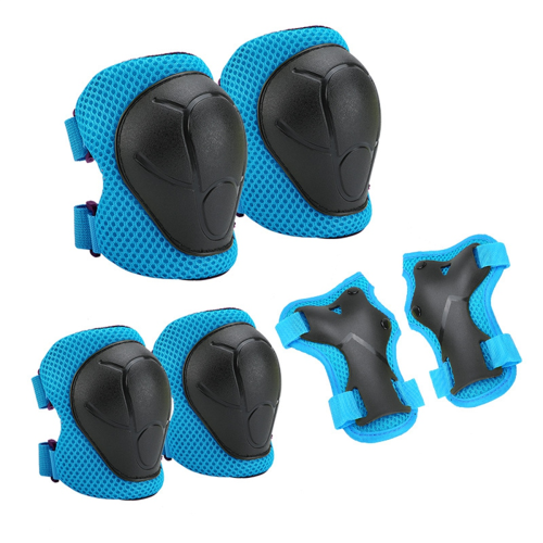 Kids Protective Gear Set Knee Elbow Pads with Wrist Guards Blue 2