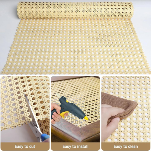 Rattan Webbing Roll, Woven Open Rattan Mesh PE Cane Webbing 1