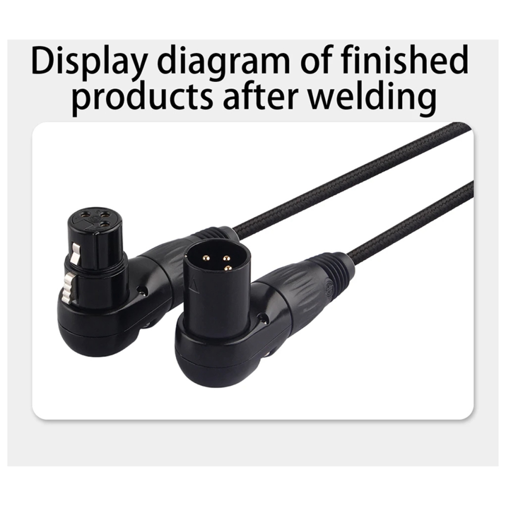 L-Type 3Pin Xlr Male/ Female Connector Mic Cable Audio Wire Connector Gold/Black 4711483142328