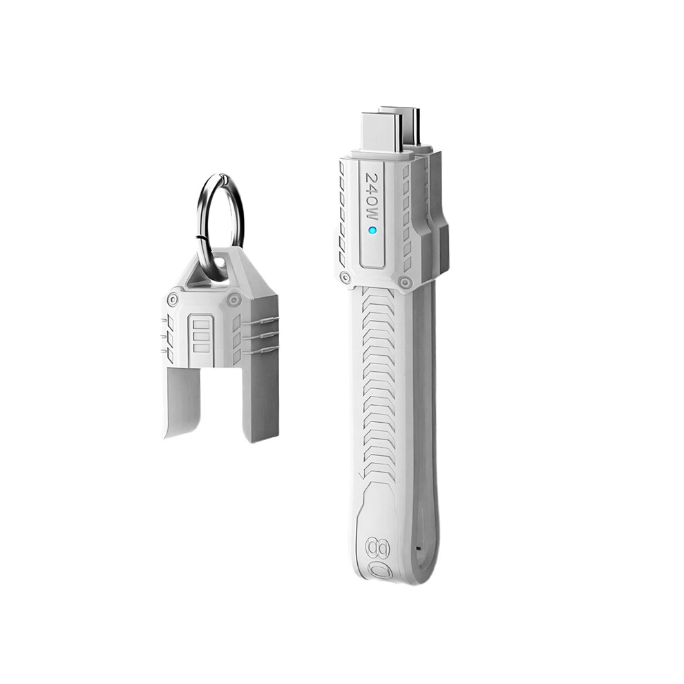 Portable Keychain Pd240w Fast Charge Usb C To Type C Cable White 4711483102742