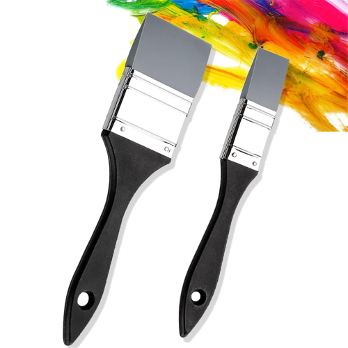 Silicone Paint Brushes,1 Inch and 2 Inch Flat Silicone Paint Brushes 1