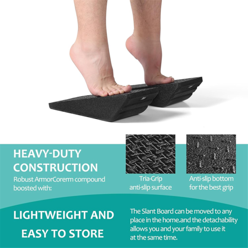 2PC Squat Wedge Block Non Slip Black 2