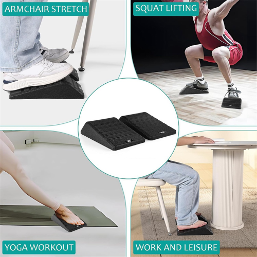 2PC Squat Wedge Block Non Slip Black 1