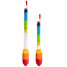 Rainbow Tongs Cooking Stainless Steel with Silicone Tips 9 12 Inch