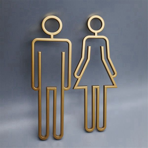 Suggerimenti Targa per WC Adesivo per porta e parete per bagno oro A 2