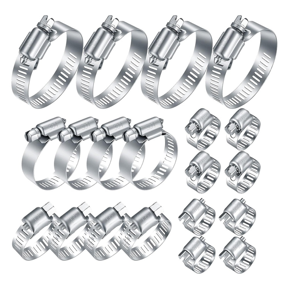 Stainless Steel Hose Clamps, Adjustable Worm Gear Tube Hose Clamps 4711483147019