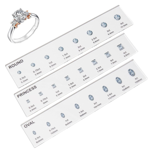 Ring Sizer Set, Gem Measuring Tool, 7.9x1.9in Finger Sizing Gauge