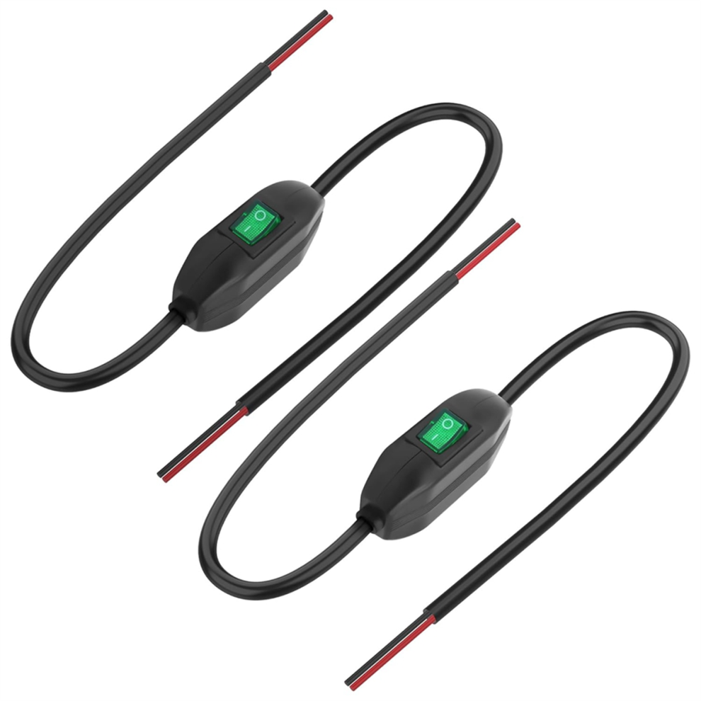Inline Cord Switch 12V 24V/3A Toggle On/Off Rocker Button Switch 2Pcs 4711483120654