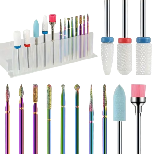 Neu 13Pcs Professionelle Keramik Nagel Bohrer Set Nagel Datei Bit
