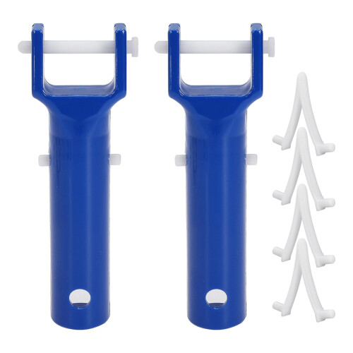 2 Pcs Pool Vacuum Handle With 4 Pcs Butterfly V-Clips And Pins