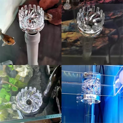 Clear Aquarium Skimmer Pipe Spins Inflow Outflow 20mm 1