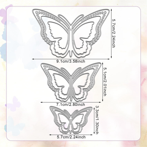 3Pcs 3D Butterfly Metal , Butterfly Die Cut for Card Making 2