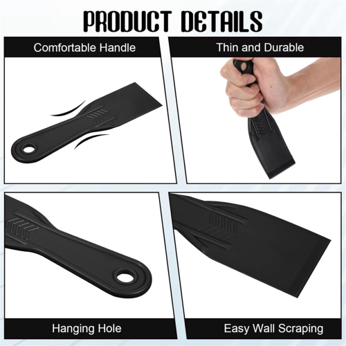 5 PCS Plastic Putty Knife, 2 Inch Flexible Plastic Paint Scraper Tool 2