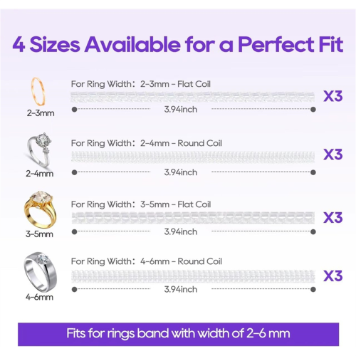 12 Pack Ring Sizer for Loose Rings, 4 Sizes 2