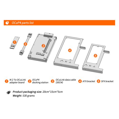 Stacja dokująca do karty graficznej OCuLink OCuP4V2 PCI-E4.0 Chip 2