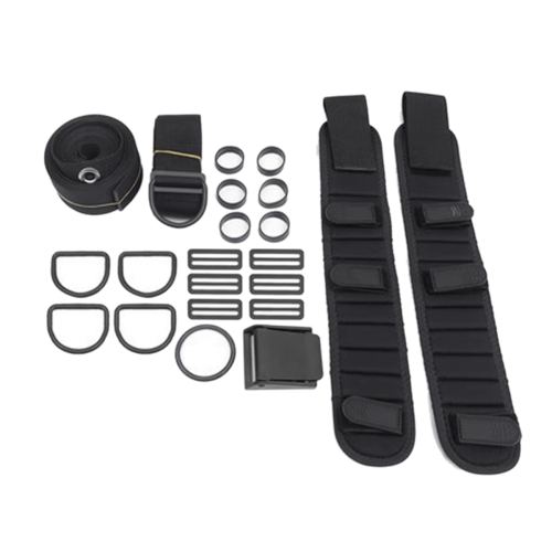 Scuba Diving Backplate DIR Harness BCD Holder Crotch Strap Set Black