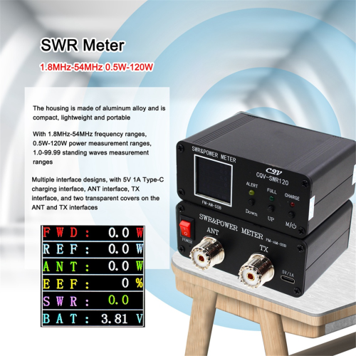 Μετρητής στάσιμων κυμάτων CQV-SWR120 Έγχρωμη οθόνη HD 240X240 2
