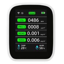 Tuya Wifi Acht-in-één Indoor Luchtkwaliteitsmonitor Draagbare CO2-monitor