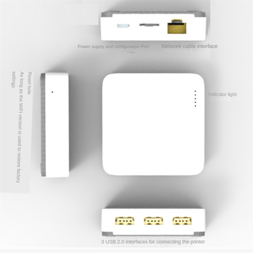 Διακομιστής εκτύπωσης δικτύου USB 3 θυρών NP332 (Έκδοση δικτύου + WiFi) 2