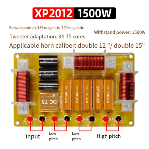 1500W audiofrequentieverdeler 2-weg audio-crossover 1