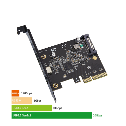 Κάρτα επέκτασης USB-C 3.2 Gen 2x2 PCI-e Gen 3 x4 Type-c 20Gbps ASMedia 1