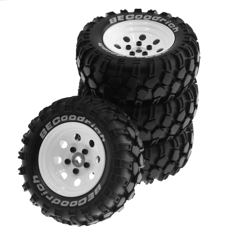 Tire For 1/10 Rc Crawler Trx4 Scx10 D90 4103 90046 Fr4 Fms Nt4- White 4853127698553