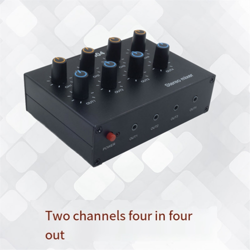 AU-404 Stereo Sound Vier Multi Input Output Mixer Audio Musik Mischen 2