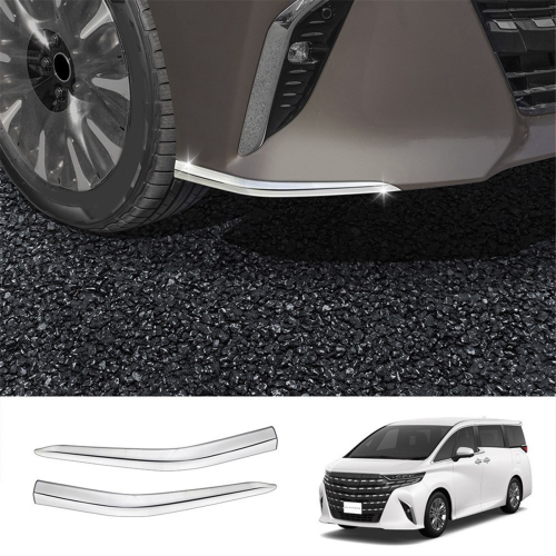 For Alphard 40 Series 2023+ Front Bumper Splitter Lip, Silver 1