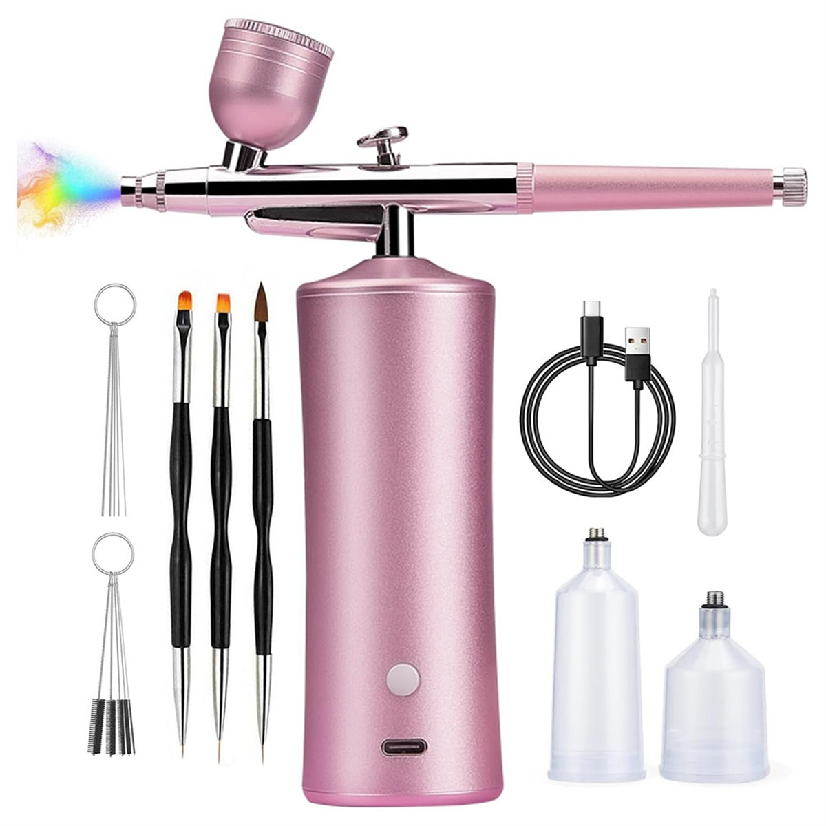 Kit aérographe avec compresseur, aérographe 20-30 PSI, rose on Kit aérographe avec compresseur, aérographe 20-30 PSI, rose on