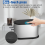 Mini Trash Can with Lid, 4L Small Kitchen Compost Bin Silver 2
