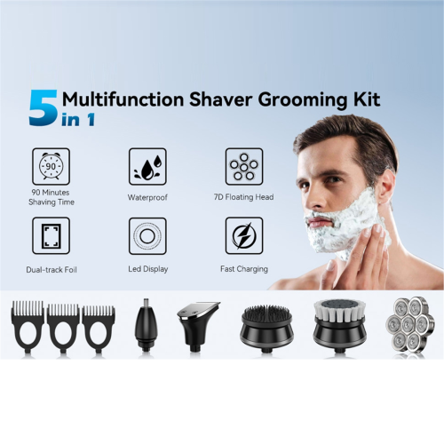 7D Rotary Head Shavers for Bald Men, Waterproof IPX7, Grooming Kit 1