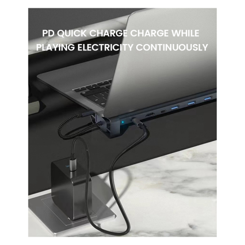 Προσαρμογέας διαχωριστή πολλαπλών θυρών USB C Hub 10 σε 1 από USB TYPE-C σε 3.0USB 2