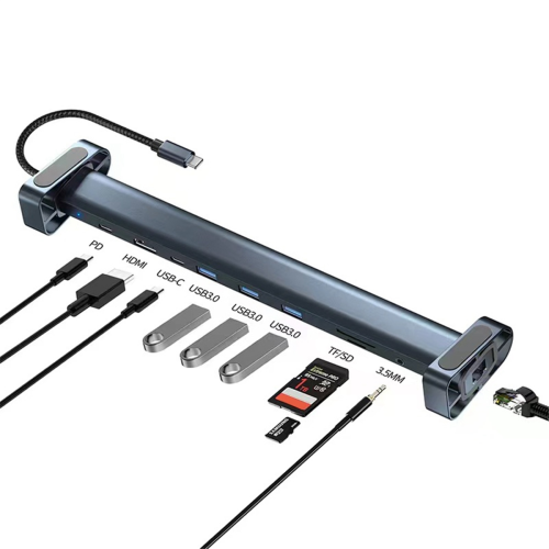 Προσαρμογέας διαχωριστή πολλαπλών θυρών USB C Hub 10 σε 1 από USB TYPE-C σε 3.0USB 1