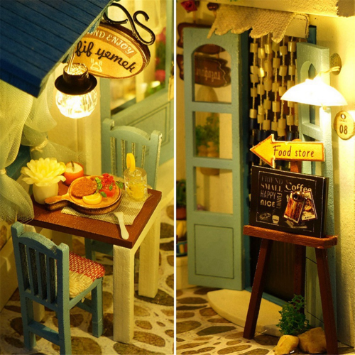 DIY Ξύλινη Βιβλιοθήκη για Κουκλόσπιτο, DIY Γωνιακό Κιτ Βιβλίων 2