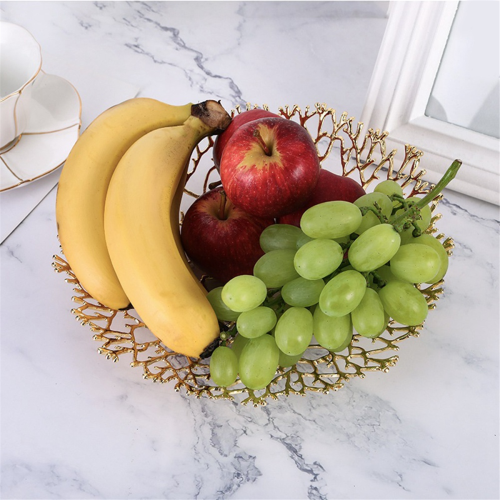 Metal Fruit Bowl Ornaments Home Coffee Table Dining Fruit Basket 1